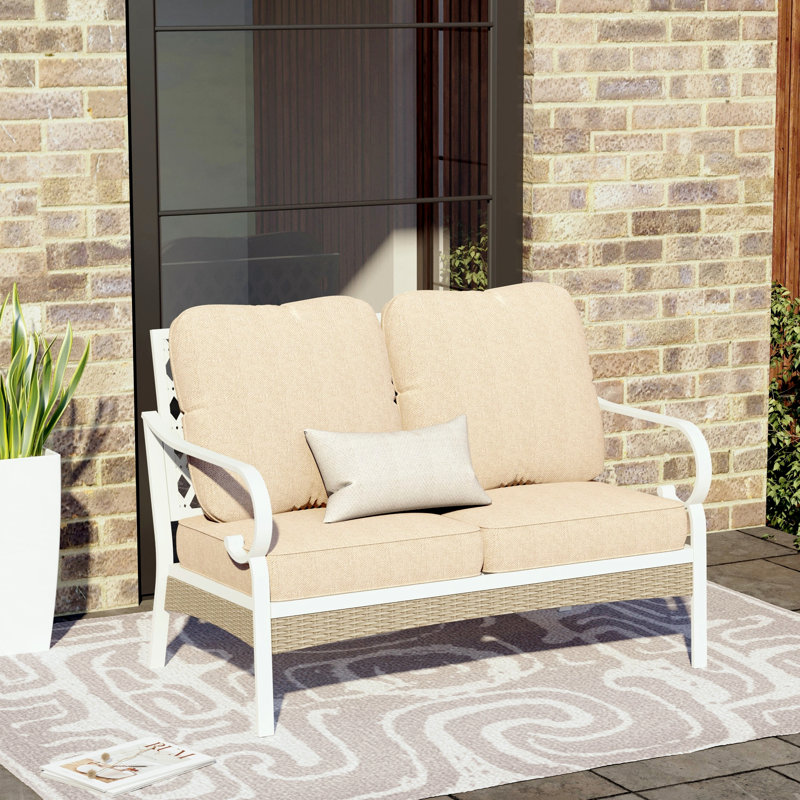 Causeuse d'extérieur avec coussins 51 "Arcus, Beige