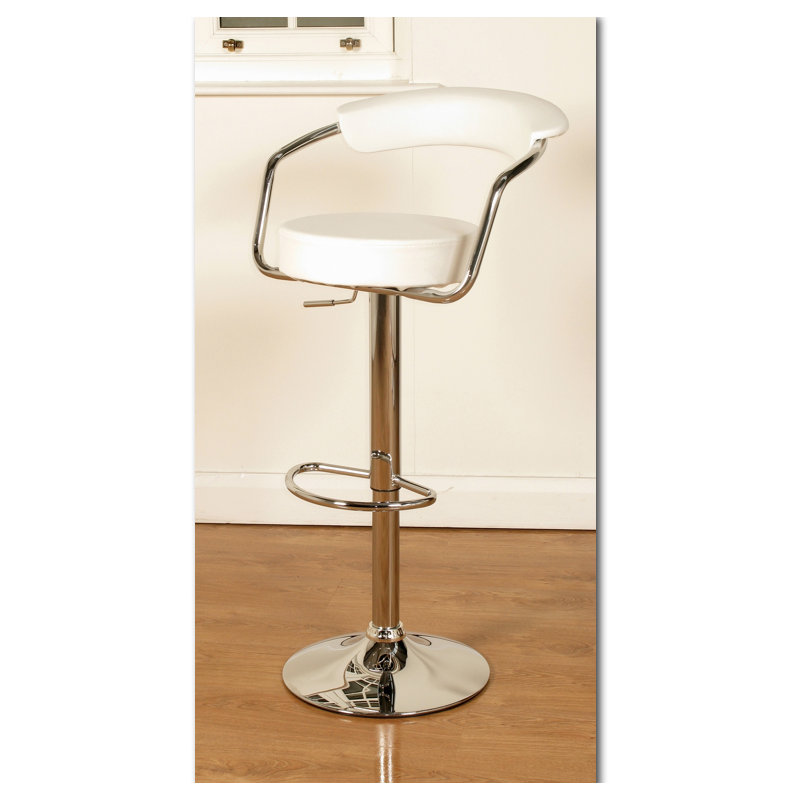 Swivel Upholstered Adjustable Height Counter Stool, Milk