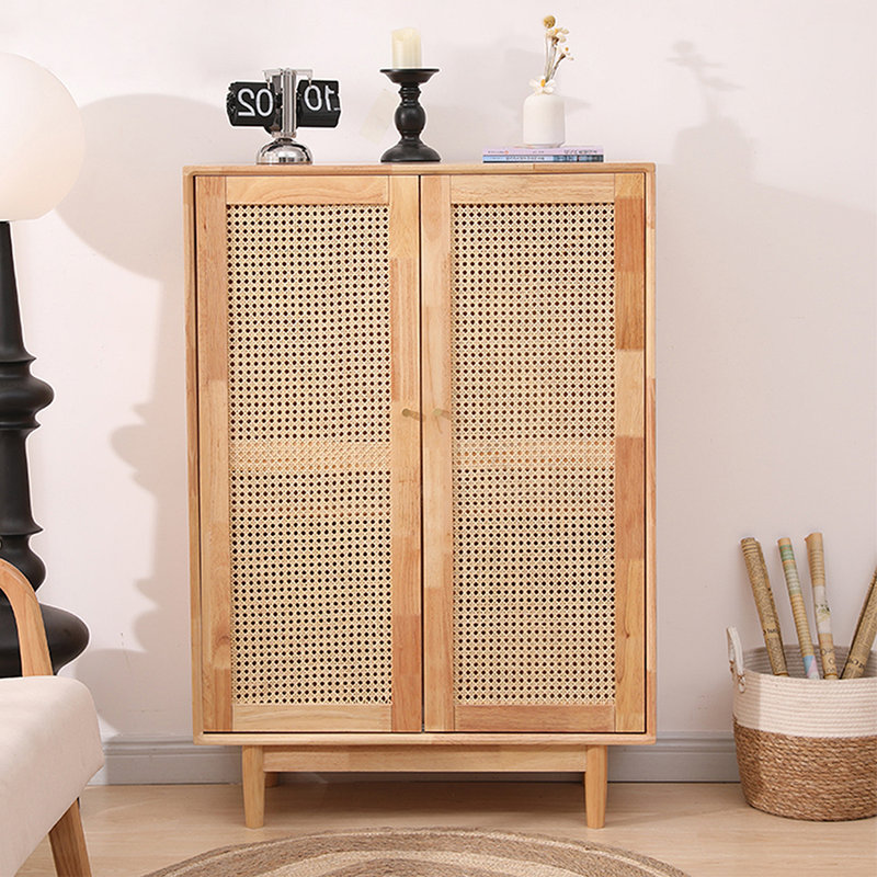 Chinese Style Simple Shoe Cabinet Side Cabinet 20 Pair Shoe Storage Cabinet, Dark Brown