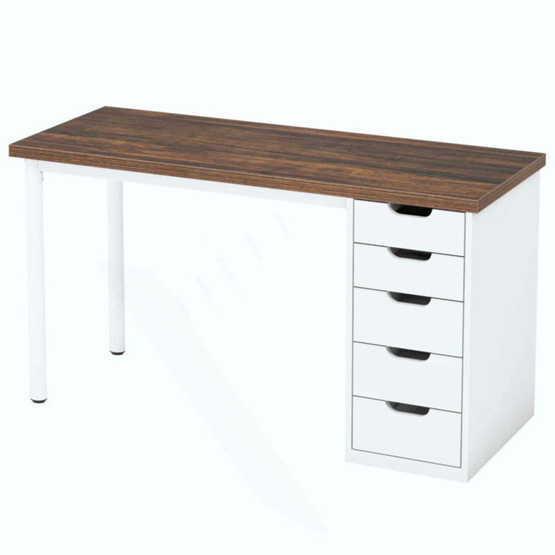 Poste de travail, bureau d'ordinateur, bureau d'écriture, bureau, Brun