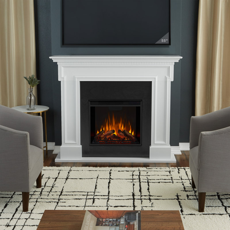 Thayer 54" Electric Fireplace by Real Flame, White