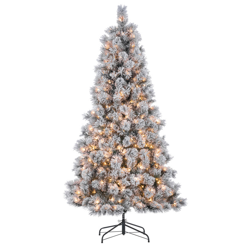 Lighted Artificial Pine Christmas Tree, 6.5'