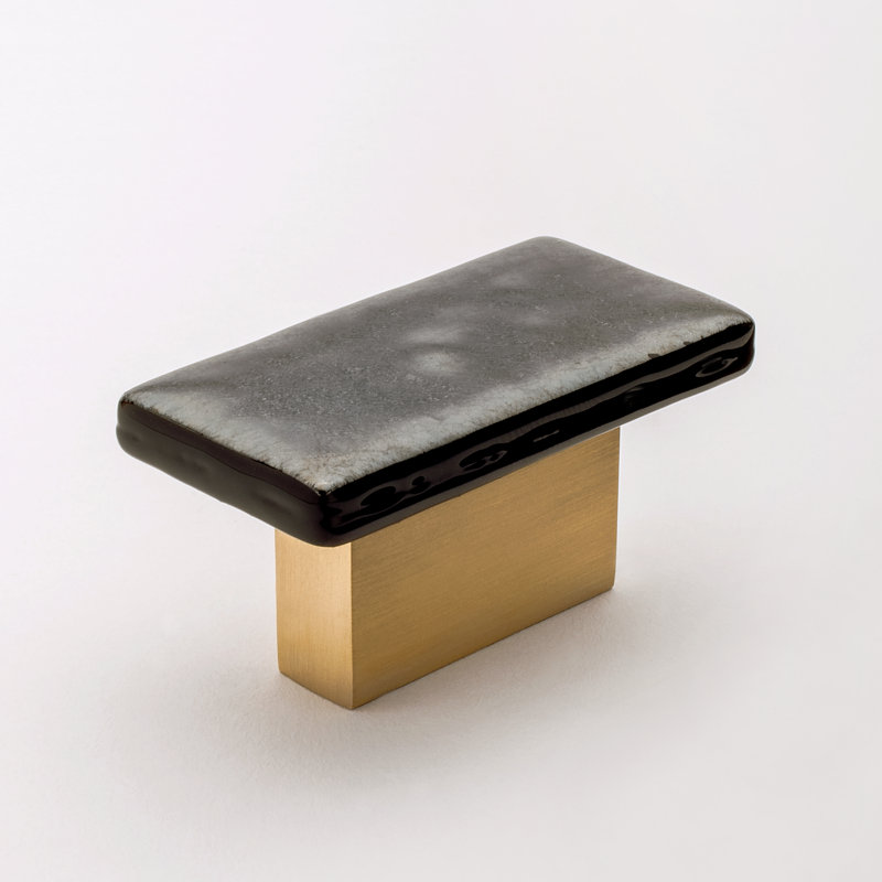 Affinity 2” Length Rectangle Knob, Black, Polished Chrome