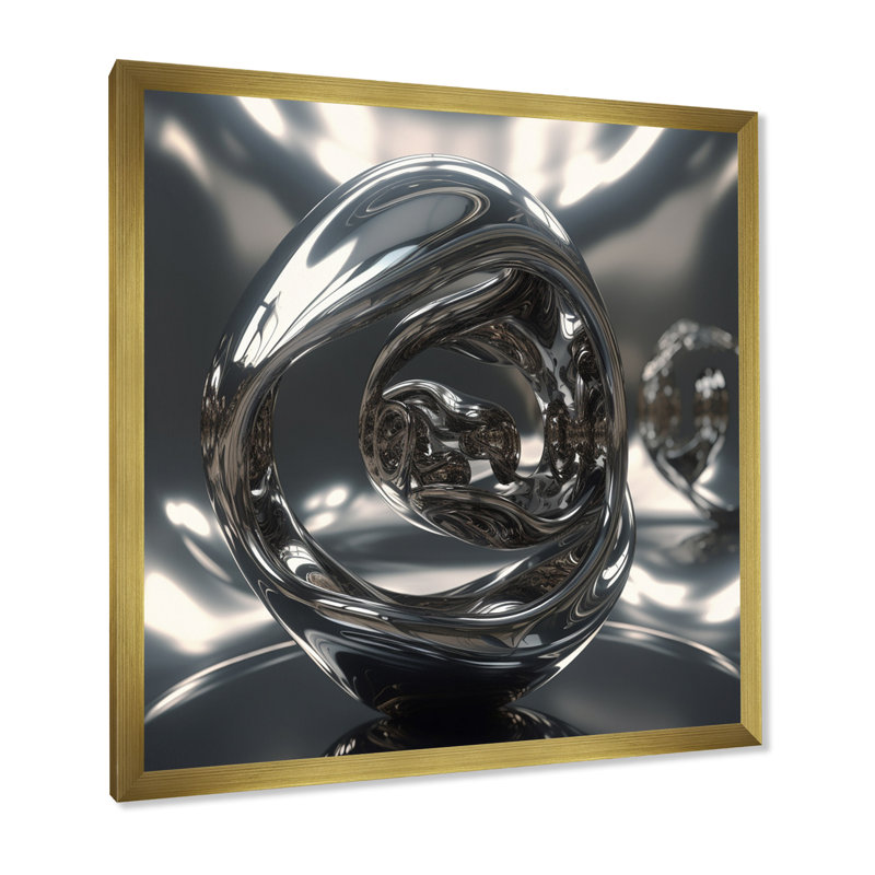 Impression sur toile Quantum Infinity Futuristic 3D I, H 36 po x l 36 po x P 1,5 po, Cadre doré simple