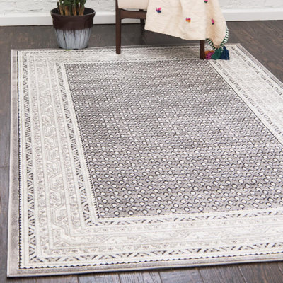 Tapis gris à motif géométrique Swinson