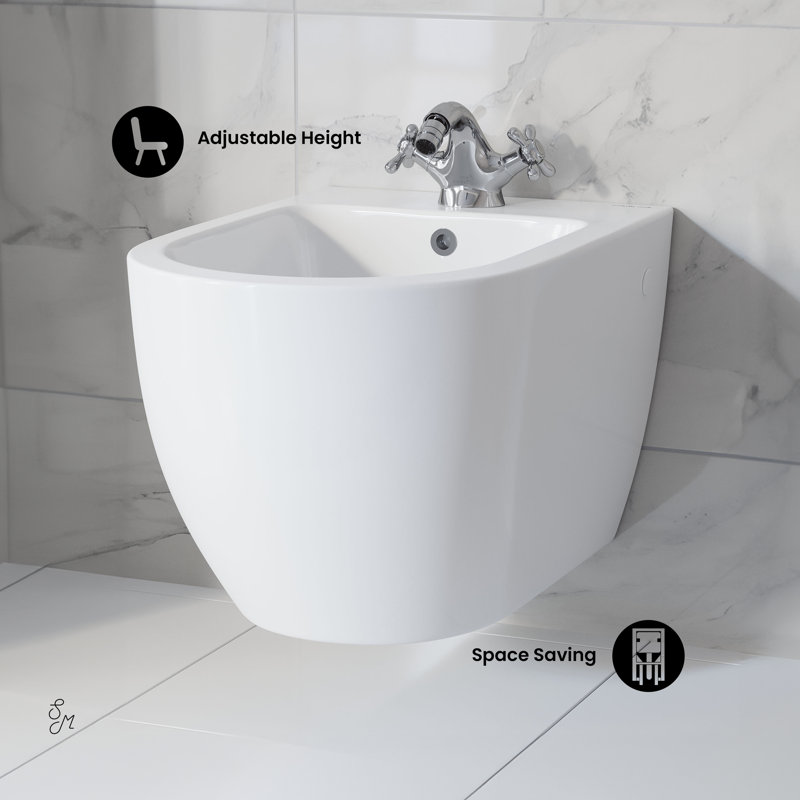 St. Tropez Wall Hung Bidet, Glossy White