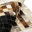 Tapis patchwork en cuir de vache véritable noir et brun-709530384
