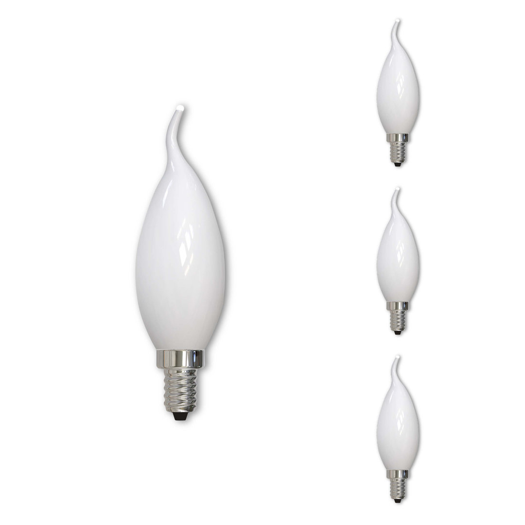 40 Watt Equivalent, Milky CA10 LED, Dimmable Light Bulb (2700K) Base (Set of 4) Bulbrite Industries