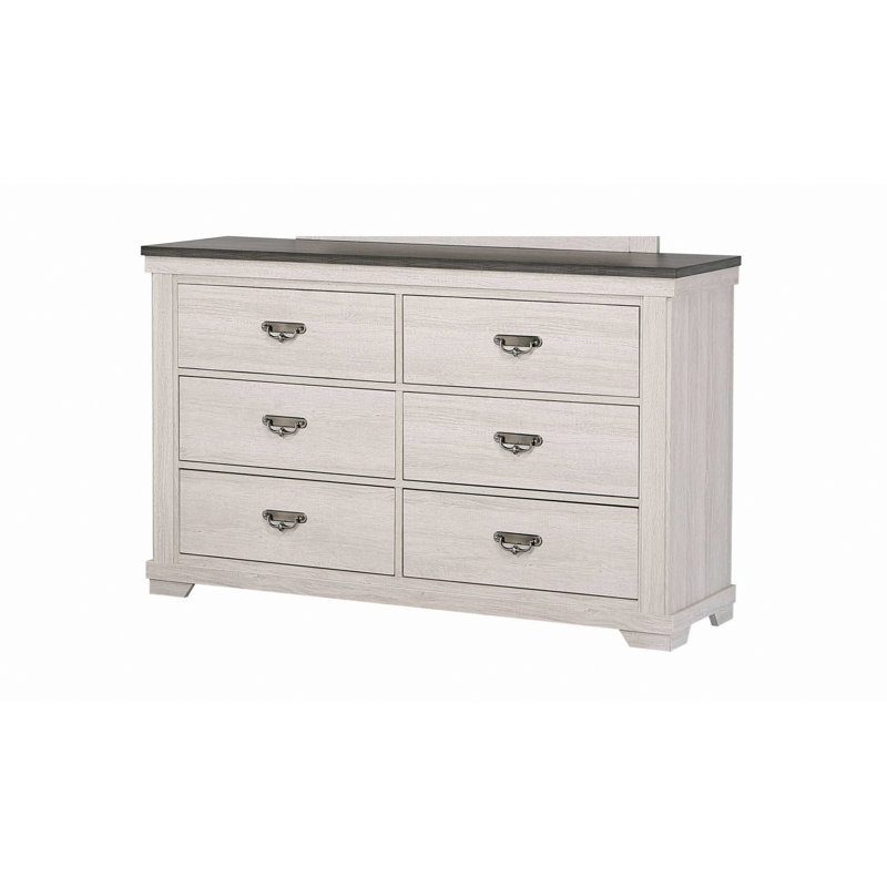 Commode à six tiroirs de style maison de campagne, commode de chambre rustique, commode de rangement de chambre à coucher pour la maison