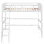 Lit mezzanine simple en bois avec échelle (blanc)