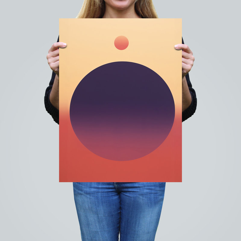 Wall Art Print Aubergine Aura Oil Painting Purple Minimalist Planet Alignment Poster