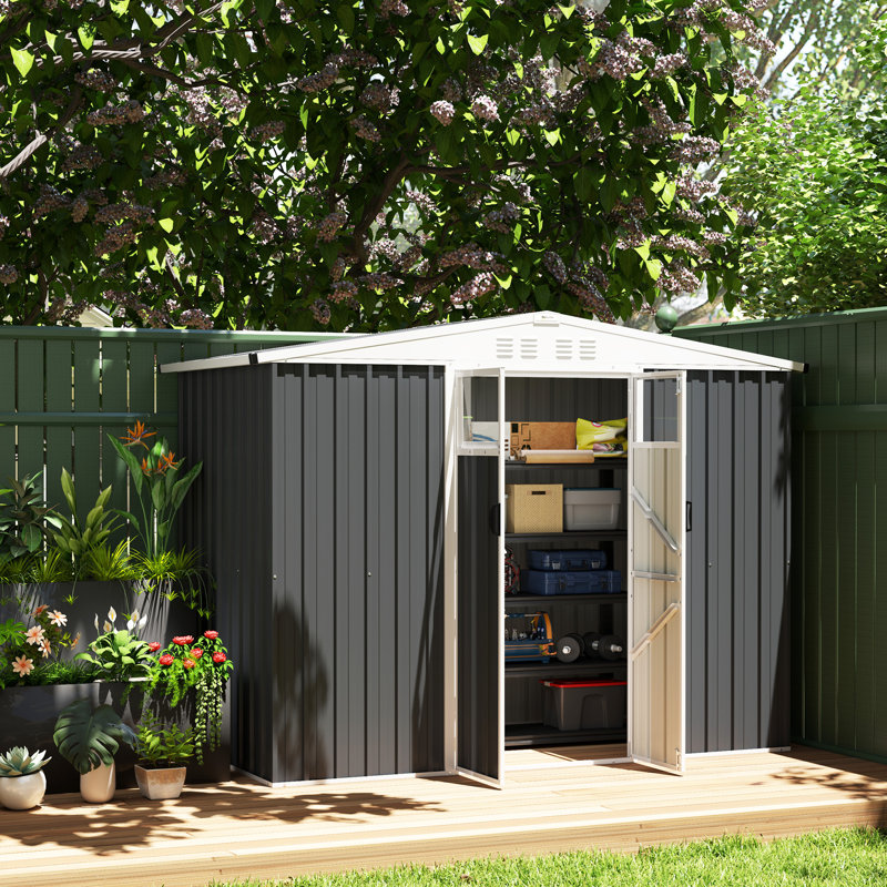 Garden Storage Shed, Dark Grey