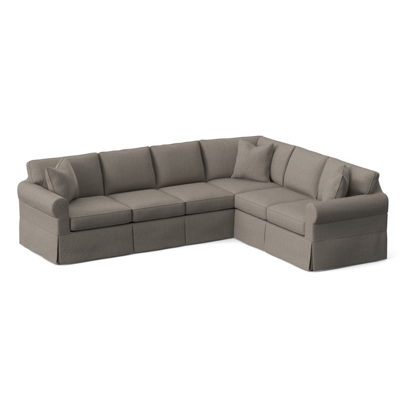 Bedford Upholstered Sectional, Stone Crypton Performance; 0884-83, Right Hand Facing