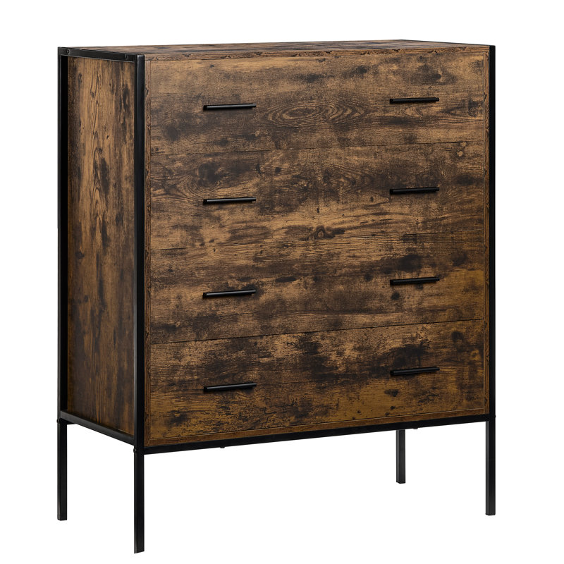 Oscar 4 Drawer 83Cm W Chest of Drawers, Dark Wood