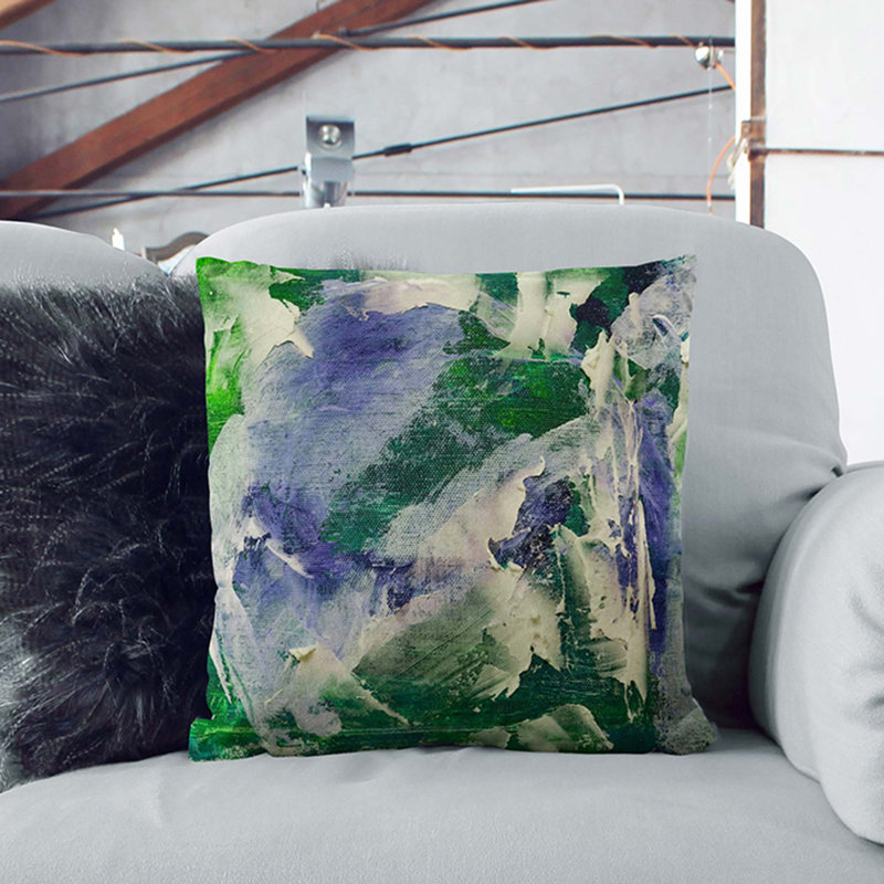 Abstract Square Throw Cushion, White, 40 x 40 cm