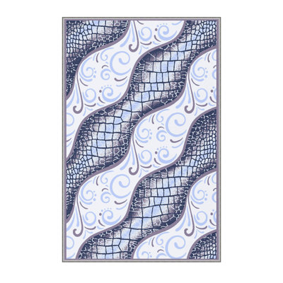 Stylish Hall Carpet 2.6 x 4.9 Feet, 100% Polyester with 8 mm Pile Height | Antibacterial, Non-Slip PVC Felt Dot Underside | Machine Washable, 3D Digital Printing | Perfect for Home Entryways & Living Spaces
