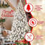 Arbre de Noël illuminé 5 pi avec 200 lumières UL blanc chaud, 551 pointes en PVC, fil à mémoire dépliable, assemblage facile et support en métal stable - décor des Fêtes enneigé-540913705-540913704