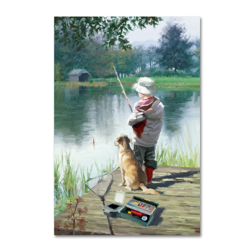 «Waiting for a Bite», reproduction sur toile tendue, H 47 po x l 30 po x P 2 po