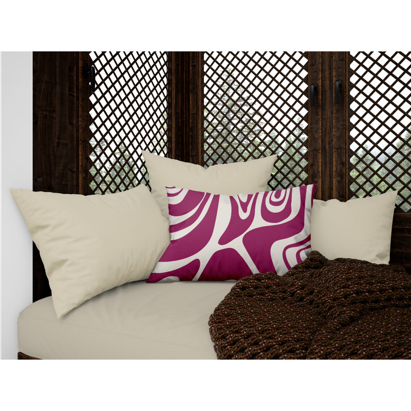 Cooper Animal Print and Abstract Outdoor Reversible Throw Pillow, Magenta