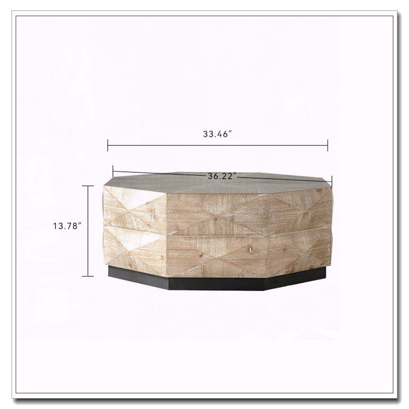 Table basse 38 pouces à motif octogonal rétro 38 po