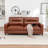 83‘’ Wide Genuine Leather Sofa With Square Arms-400640439