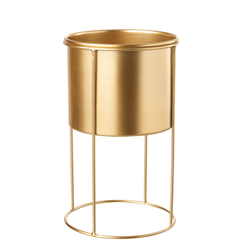 Artressia Metal Pot Planter, 30.5cm H x 18.5cm W x 18.5cm D, Gold