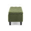 Banc repose-pieds avec rangement, surface bouclée verte, pieds en bois d'hévéa, capacité de 300 lb