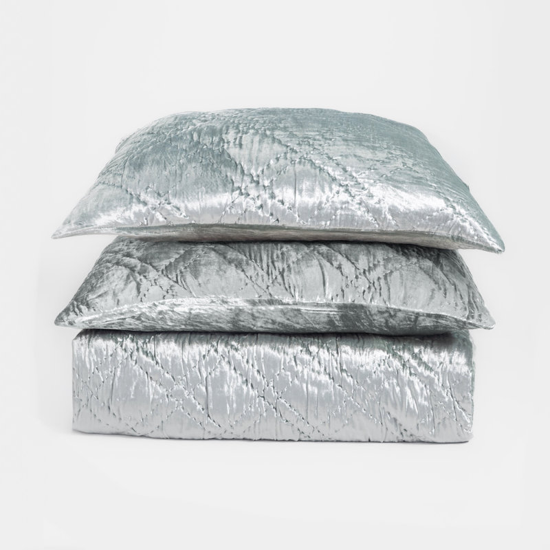 Courtepointe Lowe, céladon, très grand lit, Blue/Silver, Super King Quilt