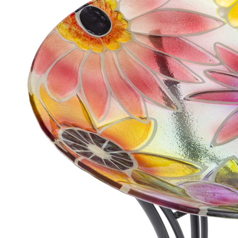 Aliyah-Lilly Glass Birdbath