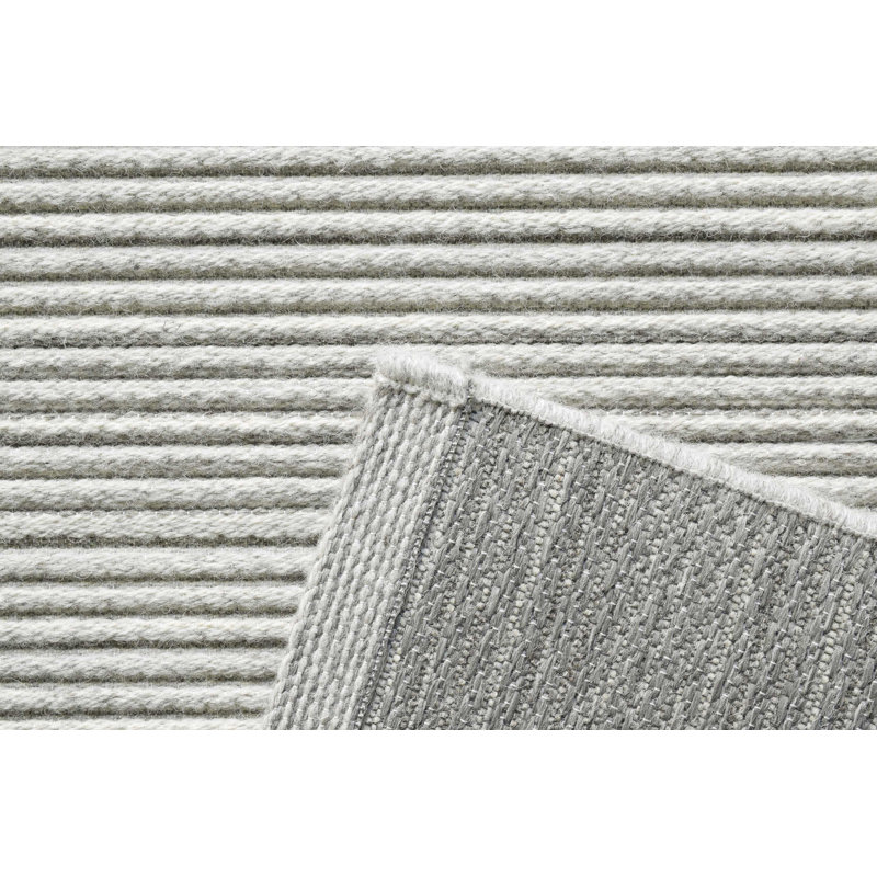 Liya Striped Wool Hand Woven Area Rug, Rectangle 240 x 230cm