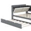 Lit plateforme double avec lit gigogne, tablettes et tête de lit-869368592