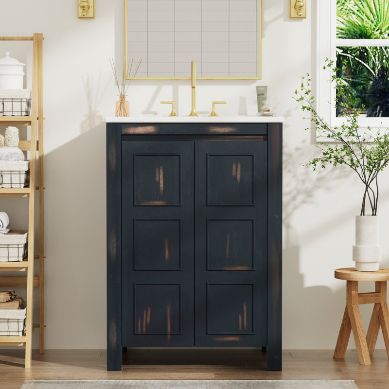Meuble-lavabo simple 24 po avec plateau en céramique