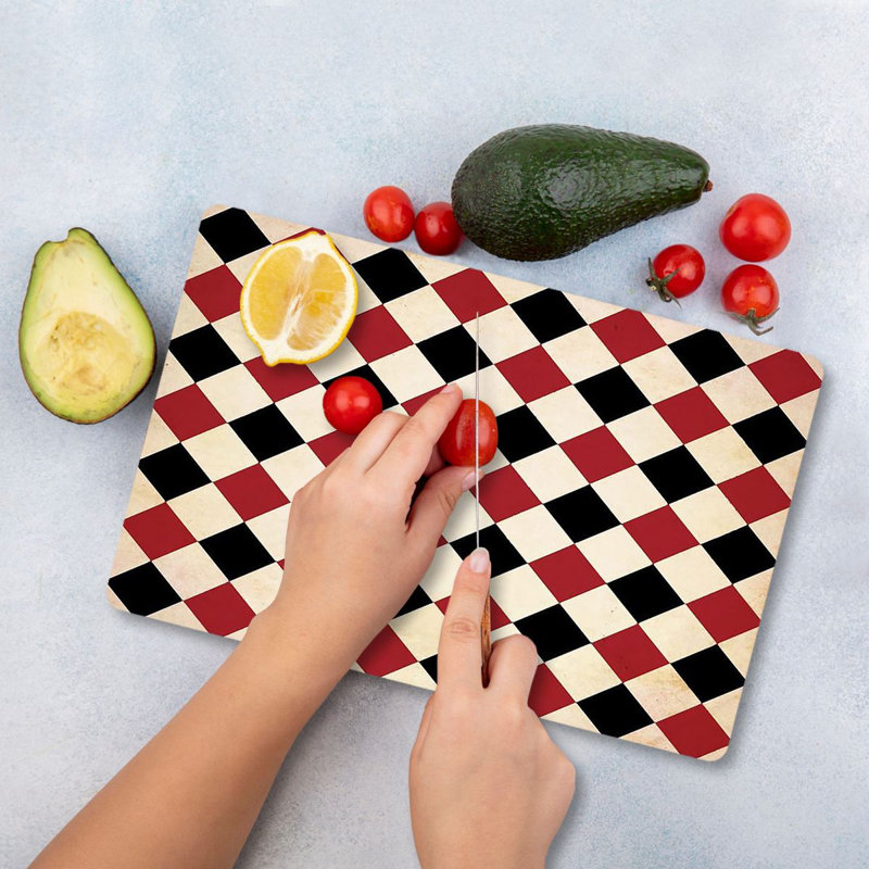 Flourish Premium Tempered Glass Cutting Board, 11.8 x 15.7 inches | Antibacterial, Easy Clean, Non-Slip Silicone Feet | 100% Durable Glass, Thickness: 0.16 inches | Ideal for Kitchen Prep, Safe & Stylish Cooking Solution