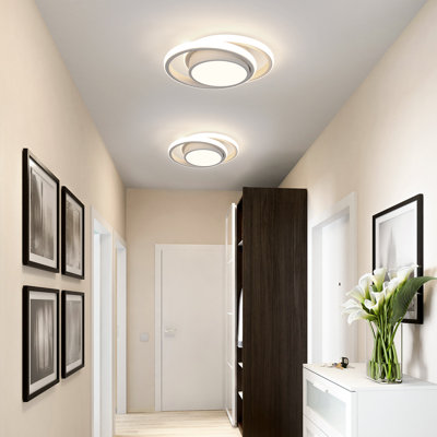 Modern 27cm Round LED Aluminium Flush Ceiling Light (set of 2)