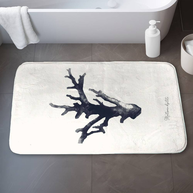 Montipora digitata Bath Mat with Non-Slip Backing - Quick Dry Memory Foam Bathroom Rug - Absorbent - Modern Plush Spa-Style - Machine Washable