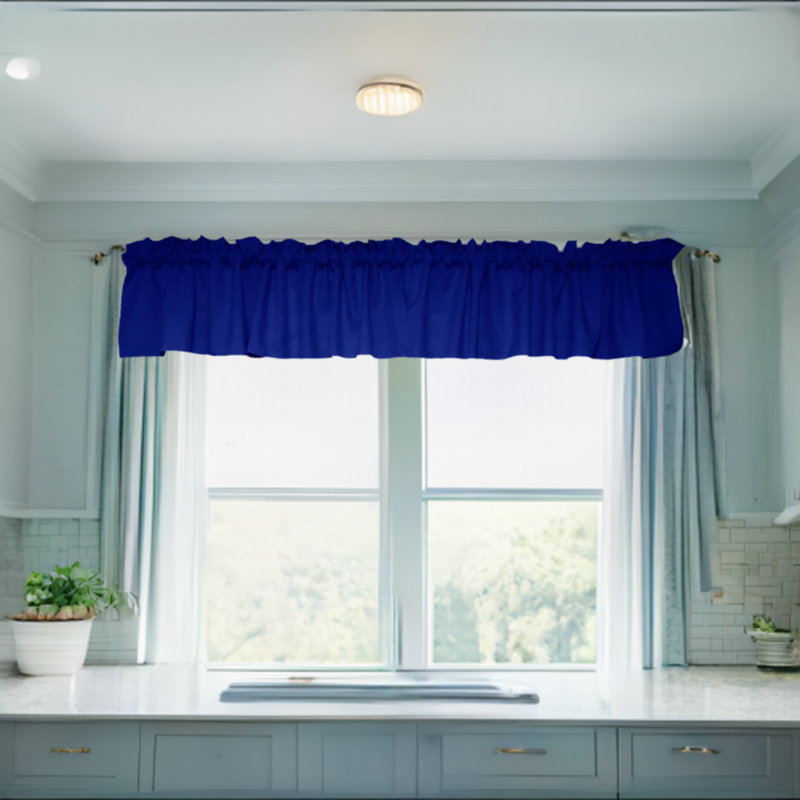 Cantonnière sur mesure l 58 po Pastorella, L 58 po x L 18 po, Bleu royal