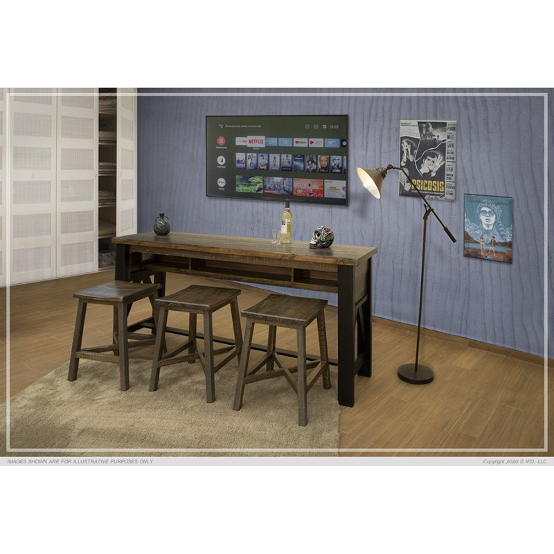 Console en bois massif 77,75 po Loft