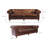 Idalia 87" Genuine Leather Rolled Arm Chesterfield Sofa with Reversible Cushions-1339189741