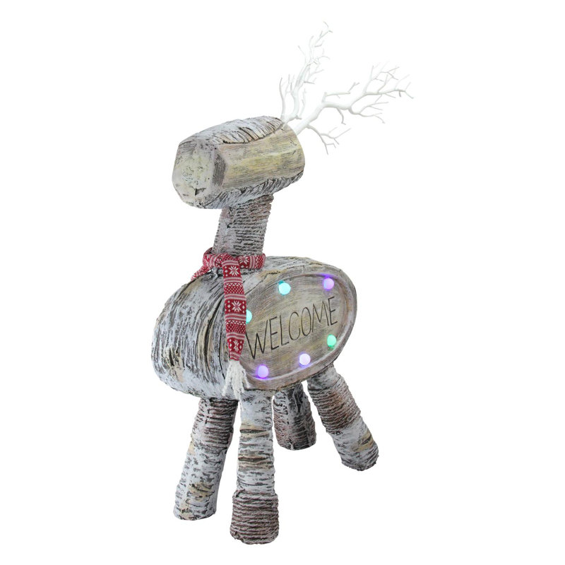 Décoration de Noël renne 23,5 "à DEL brun et blanc