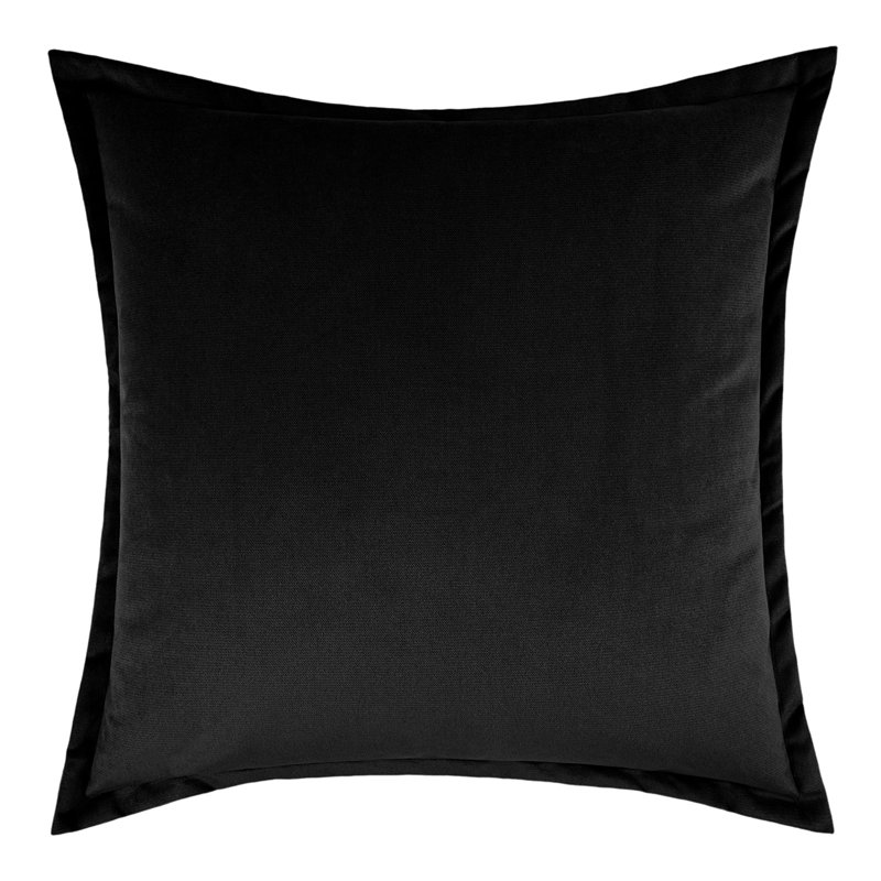 Belvedere Flange Pillow Cover & Insert, Black, Square 20"