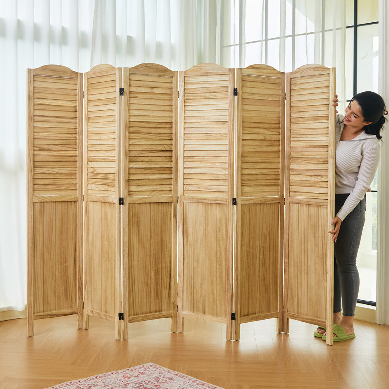 Paravent en bois massif, Bois, 6