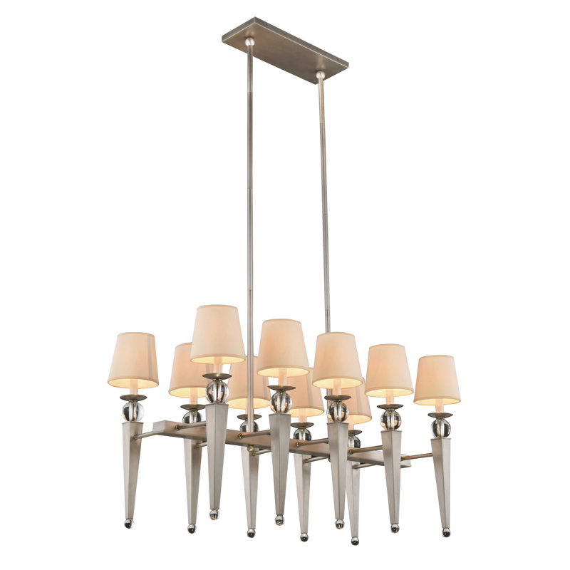 Bucholz 10 - Light Kitchen Island Pendant, Vintage Nickel