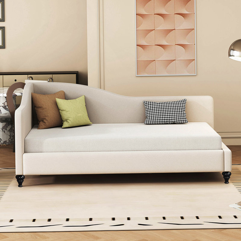 L-Shaped Daybed With Solid Wood Legs