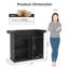 Armoire de bar 63 po avec mini réfrigérateur, porte-bouteilles, tablettes de rangement et comptoir de bar