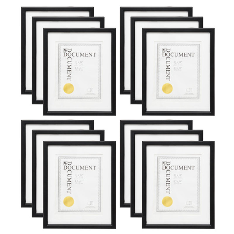 Pontmain Black Matte Picture Frame with Mat