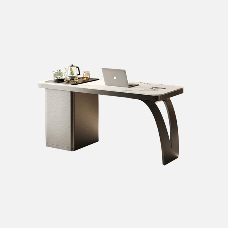 Bureau de luxe en pierre frittée 43,31 "avec plateau à thé, H 29,53 po x l 43,31 po x P 23,62 po