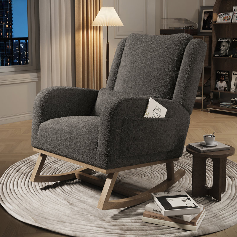 Solid Wood Rocking Chair, Grey
