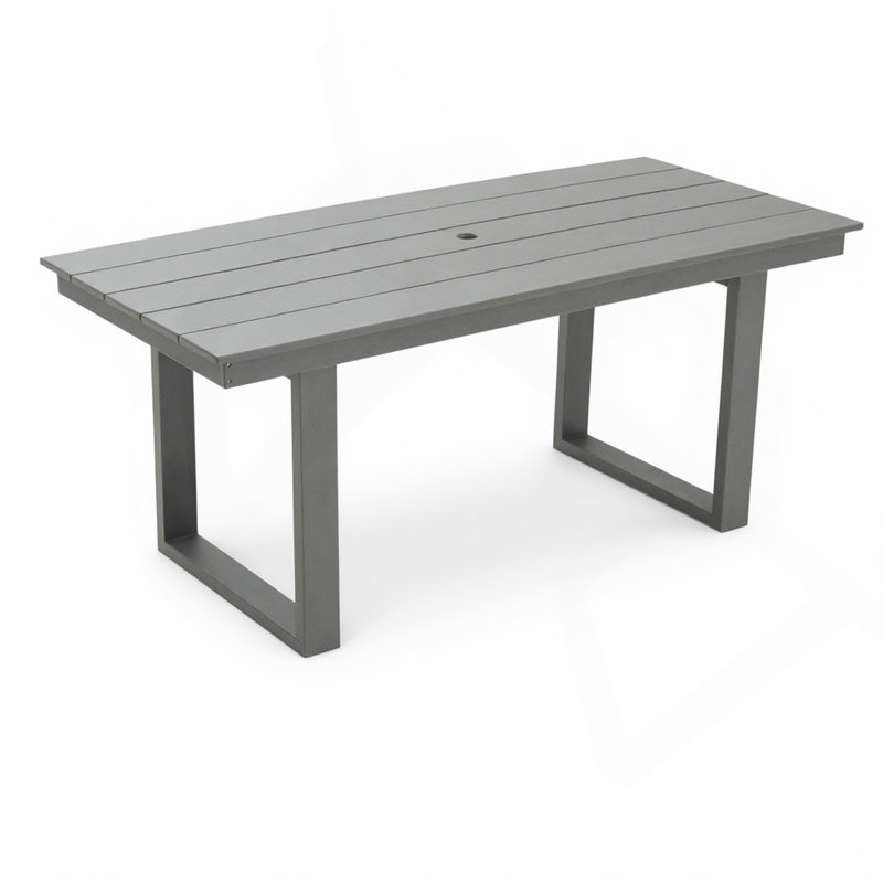 Table de salle à manger et de réunion extérieure grise, Gris