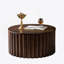 Table basse ronde avec piédestal robuste en relief fabriqué à la main, table à thé en bois pour le salon-1825070360