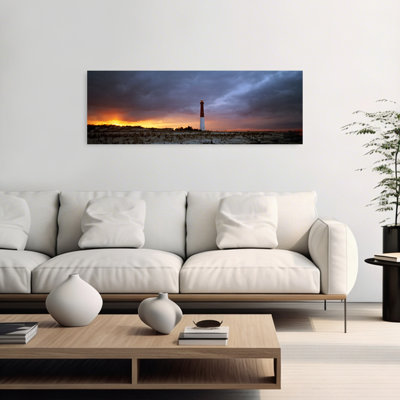 Sunset, Barnegat Lighthouse State Park, New Jersey, Usa Colorful Dramatic Vibrant Architecture Ocean Wall Art